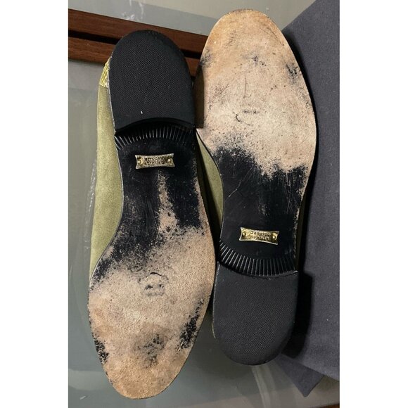 Ennesi Genuine Reptile & Leather Olive Green Slip On Mens Size 10.5 Dress Shoes main image 8